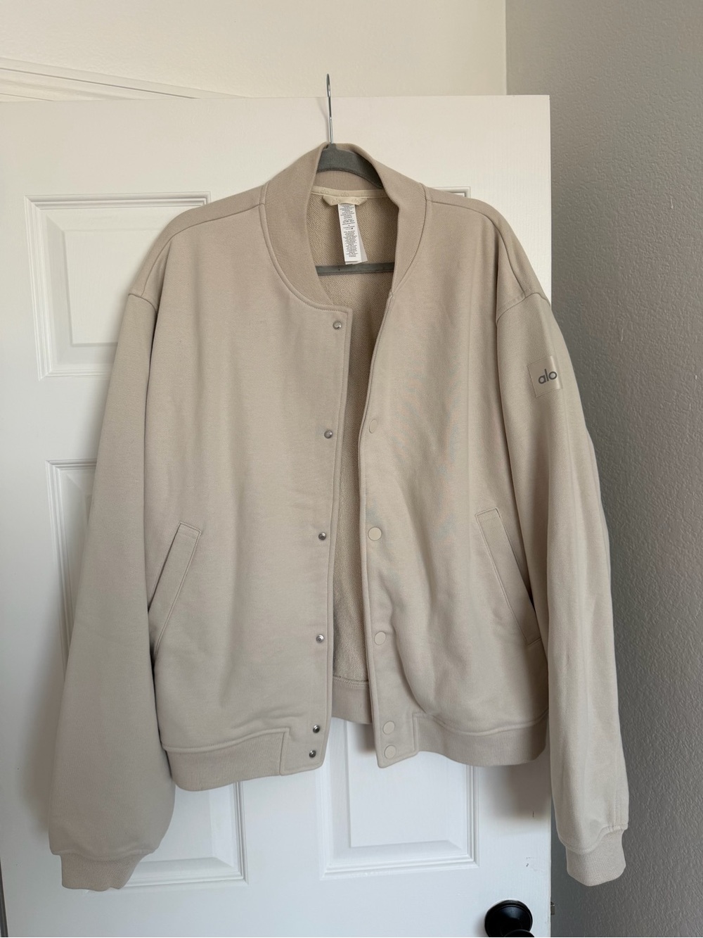 Alo Beige Varsity Jacket